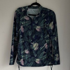 Carve Designs Blue Leaf Pattern Top